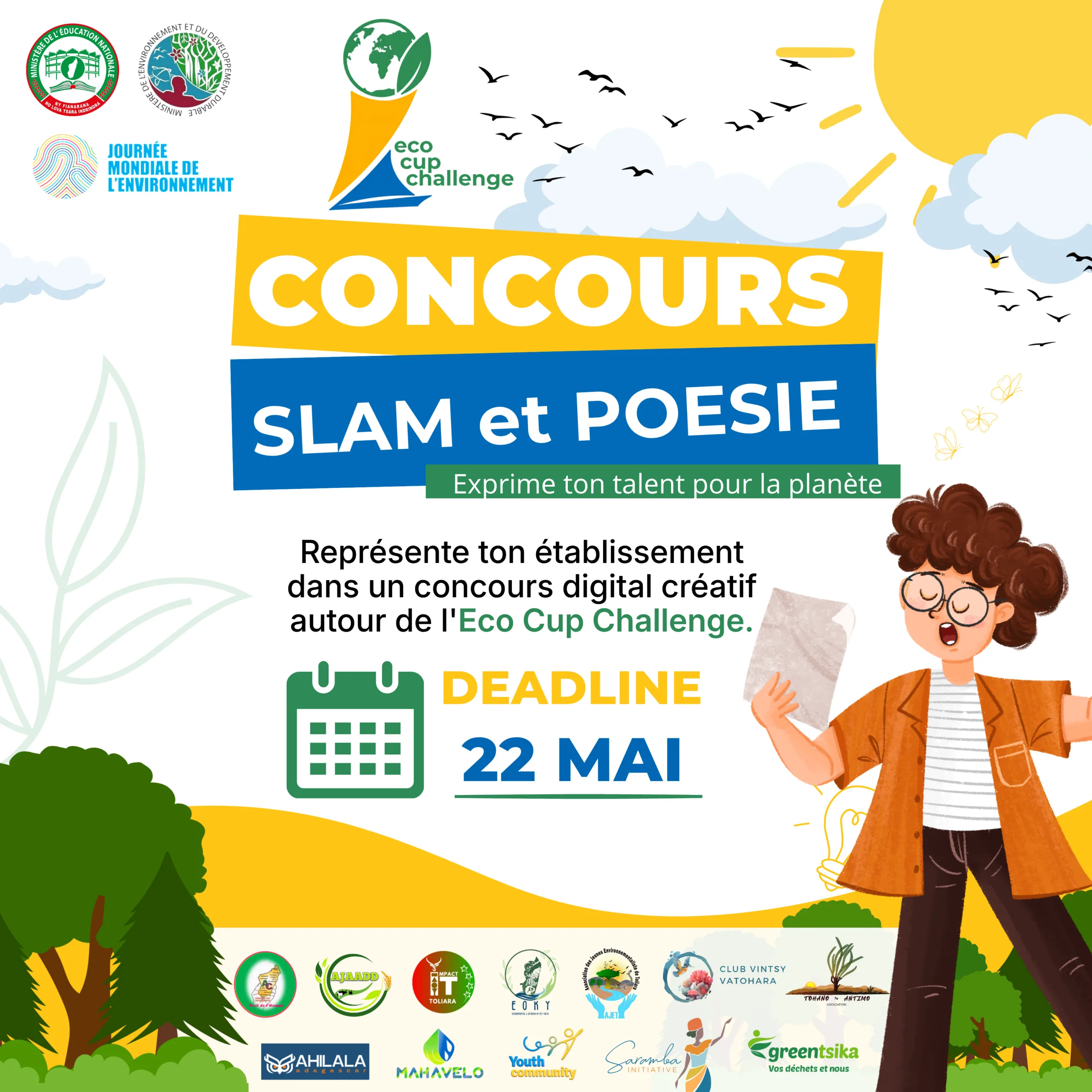 Affiche du concours de slam et de poésie de l'Eco Cup Challenge