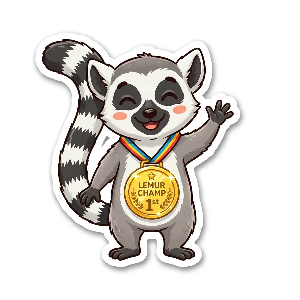 Sticker Lémurien Médaille
